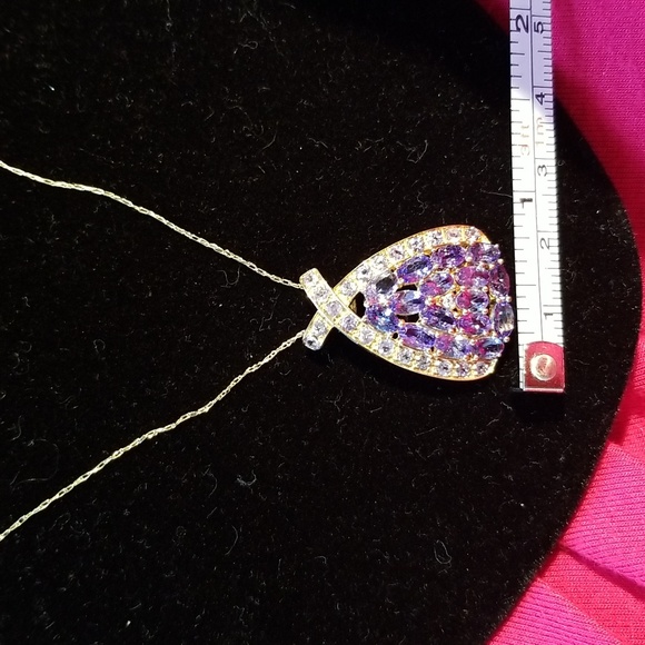Tanzanite Large Pendant Slide 10kt gold - Picture 3 of 11
